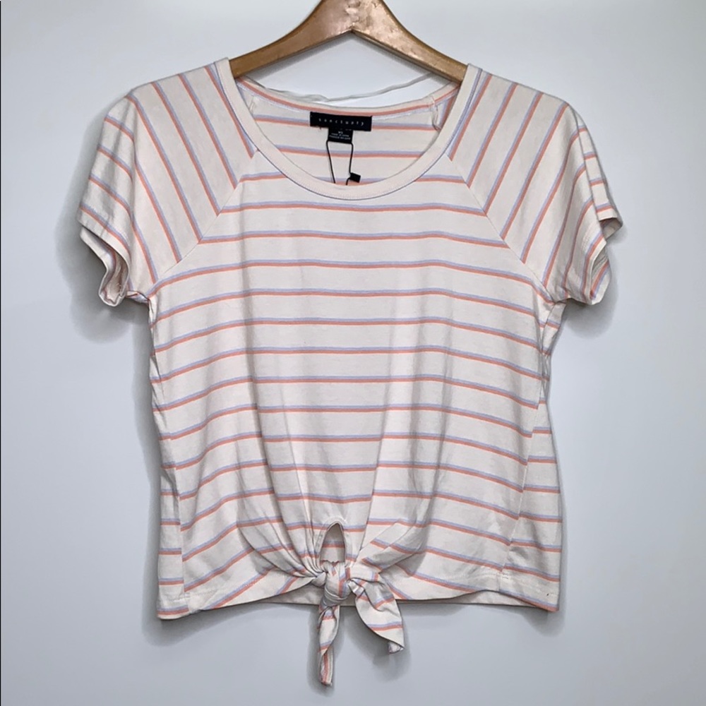 NWTs SANCTUARY • Stripe Lou Front Tie Tee T-Shirt